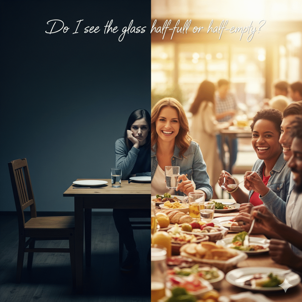 glass half full/half empty